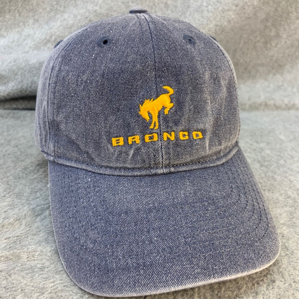 Ford Bronco Logo Unisex Blue Ford Baseball Hat Adjustable Leather Strap OSFM